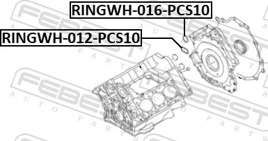 Febest RINGWH-016-PCS10 - Прокладка, фланець охолоджуючої рідини autozip.com.ua