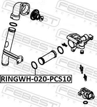 Febest RINGWH-020-PCS10 - Прокладка, фланець охолоджуючої рідини autozip.com.ua