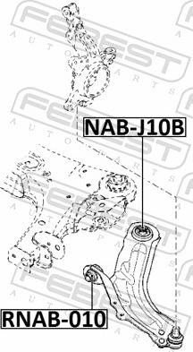 Febest RNAB-010 - Сайлентблок, важіль підвіски колеса autozip.com.ua