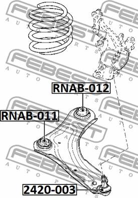 Febest RNAB-012 - Сайлентблок, важеля підвіски колеса autozip.com.ua