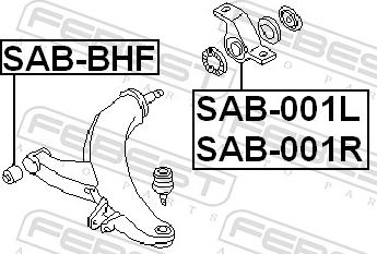Febest SAB-001R - Сайлентблок, важіль підвіски колеса autozip.com.ua