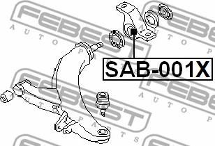Febest SAB-001X - Сайлентблок, важеля підвіски колеса autozip.com.ua