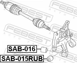 Febest SAB-015RUB - Сайлентблок, важіль підвіски колеса autozip.com.ua