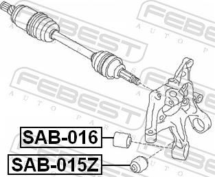 Febest SAB-015Z - Сайлентблок, важіль підвіски колеса autozip.com.ua