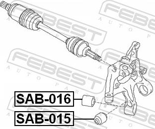 Febest SAB-016 - Сайлентблок, важіль підвіски колеса autozip.com.ua