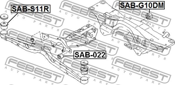 Febest SAB-G10DM - Опора, диференціал autozip.com.ua