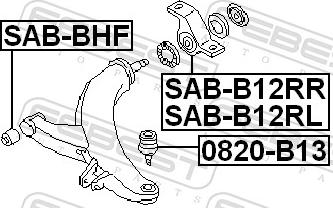 Febest SAB-B12RL - Сайлентблок, важіль підвіски колеса autozip.com.ua