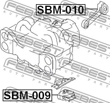 Febest SBM-009 - Подушка, підвіска двигуна autozip.com.ua