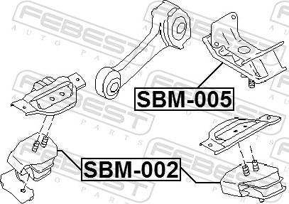 Febest SBM-005 - Підвіска, автоматична коробка передач autozip.com.ua