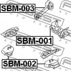 Febest SBM-001 - Підвіска, ступінчаста коробка передач autozip.com.ua