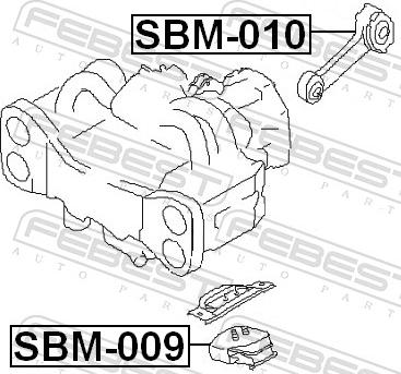 Febest SBM-010 - Подушка, підвіска двигуна autozip.com.ua