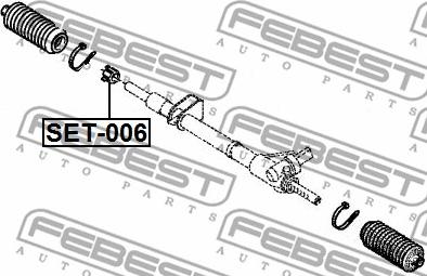 Febest SET-006 - Ремкомплект, осьової шарнір поперечна рульова тяга autozip.com.ua