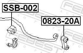Febest SSB-002 - Втулка, стабілізатор autozip.com.ua