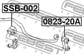 Febest SSB-002 - Втулка, стабілізатор autozip.com.ua