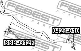 Febest SSB-G12F - Втулка стабилизатора SUBARU IMPREZA 01- перед. мост с двух сторон Пр-во FEBEST autozip.com.ua