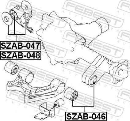 Febest SZAB-046 - Опора, диференціал autozip.com.ua