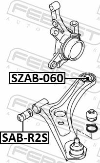 Febest SZAB-060 - Сайлентблок, важіль підвіски колеса autozip.com.ua