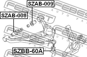 Febest SZAB-008 - Сайлентблок, важеля підвіски колеса autozip.com.ua