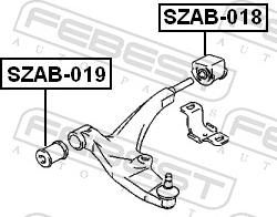 Febest SZAB-019 - Сайлентблок, важіль підвіски колеса autozip.com.ua