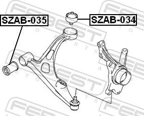 Febest SZAB-034 - Сайлентблок, важіль підвіски колеса autozip.com.ua