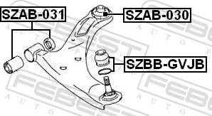 Febest SZAB-030 - Сайлентблок, важіль підвіски колеса autozip.com.ua