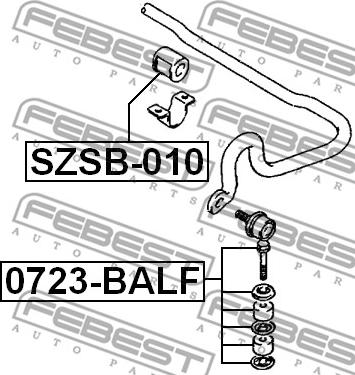 Febest SZSB-010 - Втулка, стабілізатор autozip.com.ua