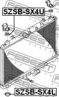 Febest SZSB-SX4L - Підвіска, радіатор autozip.com.ua