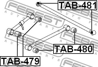 Febest TAB-481 - Сайлентблок, важеля підвіски колеса autozip.com.ua