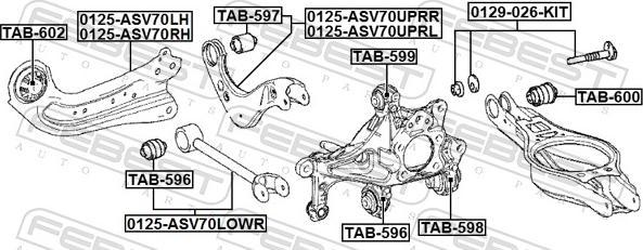 Febest TAB-596 - Сайлентблок, важіль підвіски колеса autozip.com.ua
