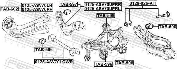 Febest TAB-598 - Сайлентблок, важіль підвіски колеса autozip.com.ua