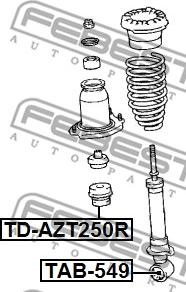 Febest TD-AZT250R - Відбійник заднього амортизатора autozip.com.ua