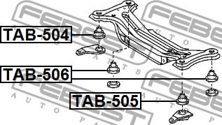 Febest TAB-505 - Підвіска, допоміжна рама / агрегатна опора autozip.com.ua