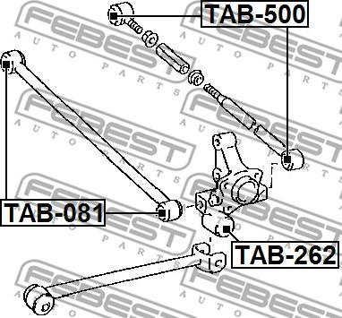 Febest TAB-500 - Сайлентблок, важеля підвіски колеса autozip.com.ua