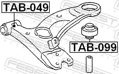 Febest TAB-049 - Сайлентблок, важіль підвіски колеса autozip.com.ua