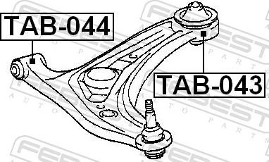 Febest TAB-044 - Сайлентблок, важіль підвіски колеса autozip.com.ua