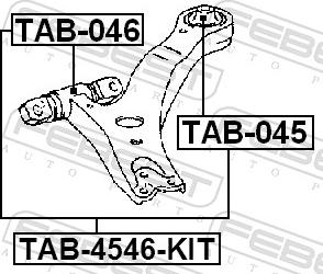 Febest TAB-045 - Сайлентблок, важіль підвіски колеса autozip.com.ua