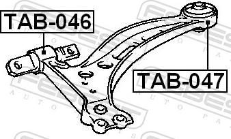 Febest TAB-047 - Сайлентблок, важіль підвіски колеса autozip.com.ua