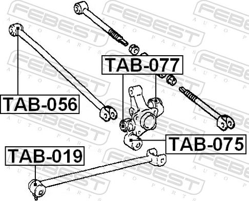 Febest TAB-056 - Сайлентблок, важіль підвіски колеса autozip.com.ua