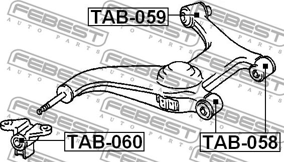 Febest TAB-059 - Сайлентблок, важеля підвіски колеса autozip.com.ua