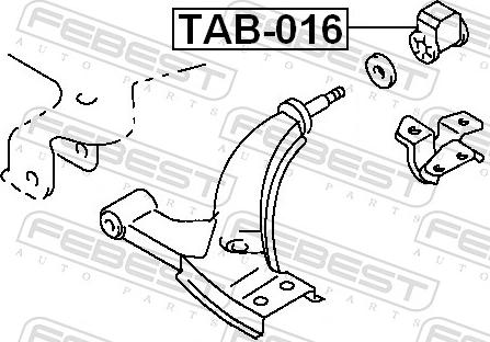 Febest TAB-016 - Сайлентблок, важіль підвіски колеса autozip.com.ua