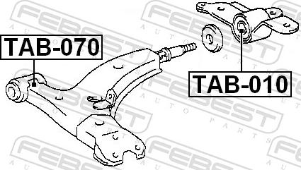 Febest TAB-010 - Сайлентблок, важіль підвіски колеса autozip.com.ua