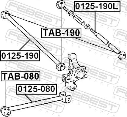 Febest TAB-080 - Сайлентблок, важіль підвіски колеса autozip.com.ua