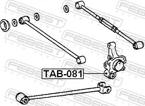 Febest TAB-081 - Сайлентблок, важіль підвіски колеса autozip.com.ua