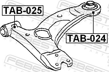 Febest TAB-024 - Сайлентблок, важіль підвіски колеса autozip.com.ua