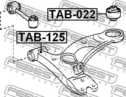 Febest TAB-022 - Сайлентблок, важеля підвіски колеса autozip.com.ua