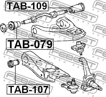 Febest TAB-109 - Сайлентблок, важеля підвіски колеса autozip.com.ua