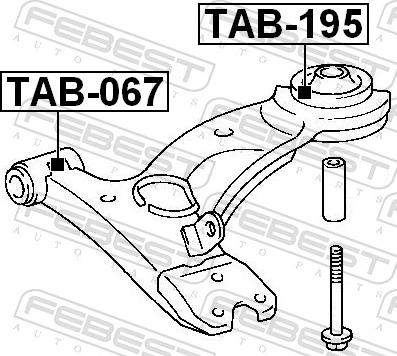Febest TAB-195 - Сайлентблок, важіль підвіски колеса autozip.com.ua
