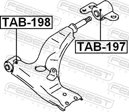 Febest TAB-197 - Сайлентблок, важіль підвіски колеса autozip.com.ua