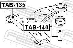 Febest TAB-140 - Сайлентблок, важіль підвіски колеса autozip.com.ua