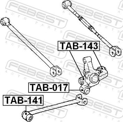Febest TAB-141 - Сайлентблок, важіль підвіски колеса autozip.com.ua
